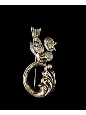 Vintage Sterling Silver Lang Bird Brooch Mid-Century Modernist Pin